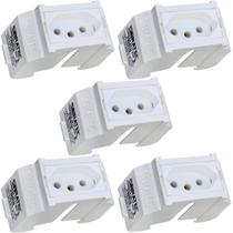 Kit 5 Tomada Para Trilho Din 2p+t 20a 250v Padrão Brasil Kit 5 Tomada Para Trilho Din 2p+t 20a 250v Padrão Brasil