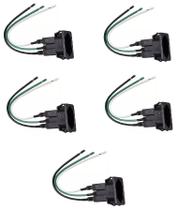 Kit 5 tomada rabicho 2p+t 20a 150mm preto-margirius