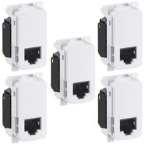 Kit 5 Tomada Rj45 Branca Cat5e Lcs2 Zeffia 680158 Legrand