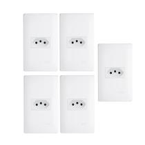 Kit 5 Tomada Simples 10A Habitat Branca Fame 3770