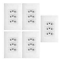 Kit 5 Tomada Tripla 20a Habitat Branco Fame 3127 Kit 5 Tomada Tripla 20a Habitat Branco Fame 3127