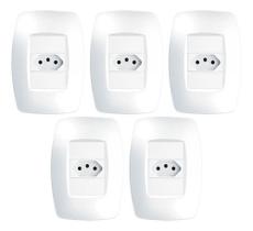 Kit 5 Tomadas 2p+t 10a/250v Com Placa 4x2 Fame Elegance