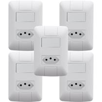 Kit 5 Tomadas com Interruptor 20A + Tramontina Tecla 6A Aria