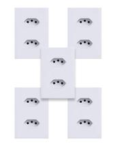 Kit 5 Tomadas Dupla 20A Glass Espelho 4x2 Acrilico Branco