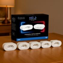 Kit 5 Tomadas Inteligente Smart Wi-fi 10A 110v/220v Bivolt Branco Cod: 291990608-5 Neo Avant Kit 5 Tomadas Inteligente Smart Wi-fi 10A 110v/220v Bivolt Branco Cod: 291990608-5 Neo Avant