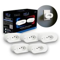 Kit 5 Tomadas Inteligente Smart Wi-fi 10A 110v/220v Bivolt Branco Cod: 291990608-5 Neo Avant