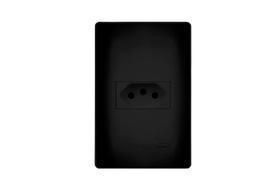Kit 5 Tomadas Preta 2P+T 20A/250V Com Placa Habitat - Fame