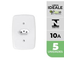 Kit 5 Tomadas Simples 10A Ideale Pluzie 4x2 branca 250V Kit 5 Tomadas Simples 10A Ideale Pluzie 4x2 branca 250V