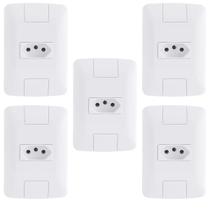 Kit 5 Tomadas Simples 20A 4x2 Completas Tramontina Aria Branco Para Cozinha e Ar Condicionado