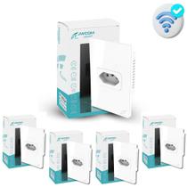 Kit 5 Tomadas WiFi Inteligentes 20A para Automação com Alexa e Medidor de Consumo Bivolt Embutir Kit 5 Tomadas WiFi Inteligentes 20A para Automação com Alexa e Medidor de Consumo Bivolt Embutir