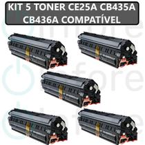 Kit 5 Toner Compatível com P1102w M1132 M1212 M1210 Ce285a cb435a cb436a Universal