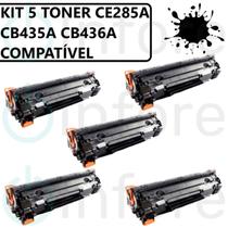 Kit 5 Toner Universal Compatível Ce285a cb435a cb436a P1102w M1132 M121 M1212 M1210 85a 35a 36a P1005 P1006 M1120 M1130