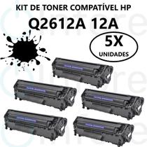 Kit 5 Toners Q2612a 12a para 1010 1012 1015 1018 1020 1022 3015 3030 3050 Compatível Kit 5 Toners Q2612a 12a para 1010 1012 1015 1018 1020 1022 3015 3030 3050 Compatível