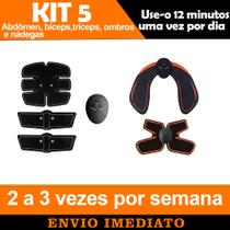 Kit 5 Tonificador Muscular Elétrico Series 5 Em 1 Resultado Rápido Fácil de Usar Fitness Academia