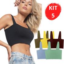 Kit 5 Top Cropped Estilo Blogueira Ribana - Slim Fitness