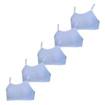 Kit 5 Top Juvenil Sutiã Menina Algodão - Branco