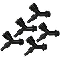 Kit 5 Torneiras de Jardim com Bico para Mangueira preta 1/2'' e Rosca 3/4''