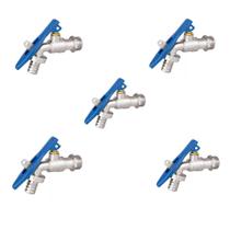 Kit 5 Torneiras Esfera Jardim Cadeado C/ Bico Geral 1/2x3/4