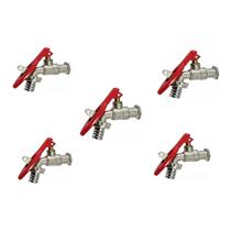Kit 5 Torneiras Esfera Jardim Cadeado Com Bico Geral 1/2X3/4