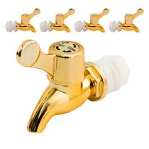 Kit 5 Torneiras para Suqueira Dispenser Plástico Dourada Luxo Filtro com Vedação Kit 5 Torneiras para Suqueira Dispenser Plástico Dourada Luxo Filtro com Vedação