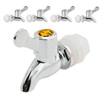 Kit 5 Torneiras para Suqueira Dispenser Plástico Prata Luxo Filtro com Vedação Kit 5 Torneiras para Suqueira Dispenser Plástico Prata Luxo Filtro com Vedação