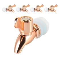 Kit 5 Torneiras para Suqueira Dispenser Plástico Rosé Gold Luxo Filtro com Vedação Kit 5 Torneiras para Suqueira Dispenser Plástico Rosé Gold Luxo Filtro com Vedação