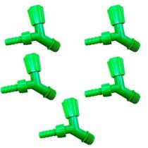 Kit 5 Torneiras Para Tanque E Jardim Bico 1/2 3/4 Verde Neon