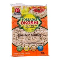 Kit 5 Torradas De Arroz Orgânico Quinoa E Linhaça 75g Okoshi