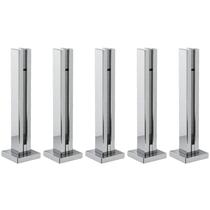Kit 5 Torre Guarda Corpo Pinça Para Vidro 30cm Inox FS