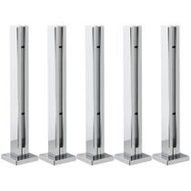 Kit 5 Torres Guarda Corpo 2 Furos Para Vidro 40cm Inox UN