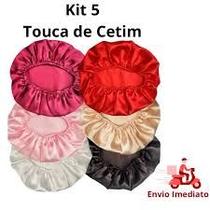 KIT 5 Touca de Cetim Anti-Frizz Para Dormir CORES SORTIDAS