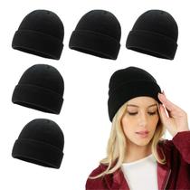 Kit 5 Touca Gorro Adulto Poliester Frio Inverno Unissex