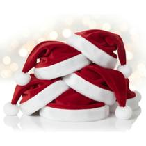 KIT 5 Touca Natalina Gorro Papai Noel Natal Veludo 23x34cm