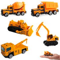 Kit 5 Tratores E Caminhões De Construção Die Cast Metal - Hexin Toys