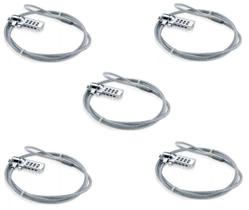 Kit 5 Trava Notebook Segredo Cadeado De Segurança Cabo Aço