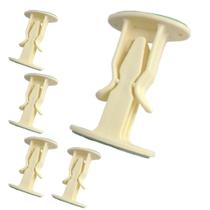 Kit 5 Trava Porta Janela Fixador Autoadesivo Plástico Bege Prático Parede Rodapé