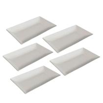 Kit 5 Travessas 35x22,5cm Wolff Melamina Branca Bandeja Serv