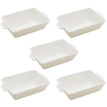 Kit 5 Travessas Porcelana Branca 750ml Lyor Refratários Serv