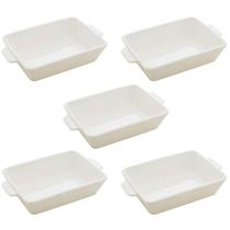 Kit 5 Travessas Porcelana Branca 750ml Lyor Refratários Serv