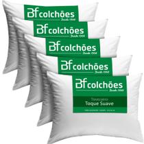 Kit 5 Travesseiros Antialérgico de Fibra Macio Lavável 45X65 - BF Colchões