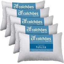 Kit 5 Travesseiros Fibra Siliconada Antialérgico 45x65cm BF Colchões Kit 5 Travesseiros Fibra Siliconada Antialérgico 45x65cm BF Colchões