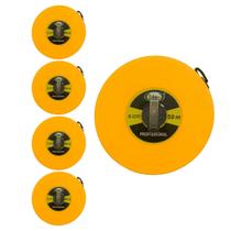 Kit 5 Trena Fita Métrica 50 Metros Fibra Vidro Profissional