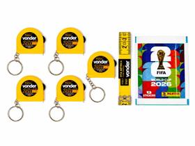 Kit 5 Trenas Chaveiro Vonder E 1 Pacote Figurinhas Copa 2026 Kit 5 Trenas Chaveiro Vonder E 1 Pacote Figurinhas Copa 2026
