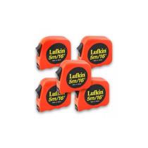 Kit 5 Trenas Lufkin 5M x 3/4Pol Fita De Aço Com Trava de Medição Kit 5 Trenas Lufkin 5M x 3/4Pol Fita De Aço Com Trava de Medição