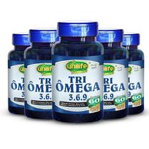 Kit 5 Tri Ômega (Ômega 3, 6 E 9) Unilife 60 Cápsulas