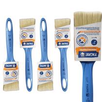 Kit 5 Trinchas 915 2 Tigre Cerdas Sintéticas Pintura Paredes Madeira Portas Acabamento Profissional
