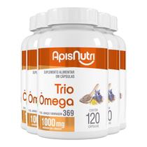 Kit 5 Trio Omega 3, 6 e 9 Apisnutri 1000mg 120 cápsulas