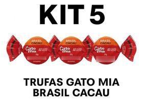 Kit 5 Trufas Chocolate Ao Leite Brasil Cacau Gato Mia