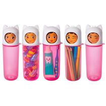 Kit 5 Tubos Casa Mágica Gabby Porta Objetos Doces Lembrancinha de Festa Infantil