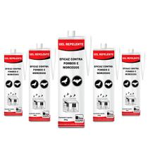 Kit 5 Tubos De Gel Repelente Contra Pombos E Morcegos Rogama